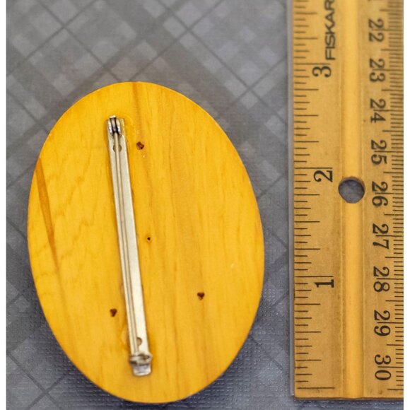 Vintage Round Oval Sunflower Garden Brooch, G41 - Picture 2 of 2